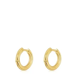 Brincos de argola banhados a ouro de 18 K sobre prata TOUS 1950