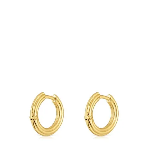 Brincos de argola banhados a ouro de 18 K sobre prata TOUS 1950