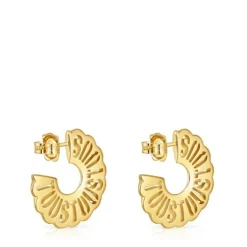 Brincos de argola banhados a ouro de 18 K sobre prata 25 mm Miranda
