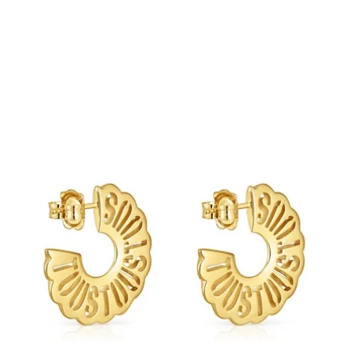 Brincos de argola banhados a ouro de 18 K sobre prata 25 mm Miranda