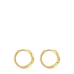 Brincos de argola banhados a ouro de 18 K sobre prata e motivo TOUS MANIFESTO