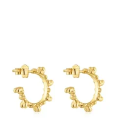 Brincos de argola banhados a ouro 18 K sobre prata 12 mm Bold Bear