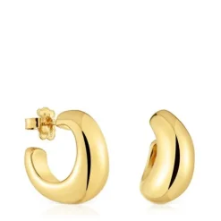 Brincos de argola banhados a ouro de 18 K sobre prata Galia Basics