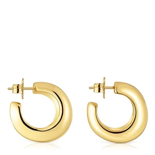 Brincos de argola banhados a ouro de 18 K sobre prata Galia Basics