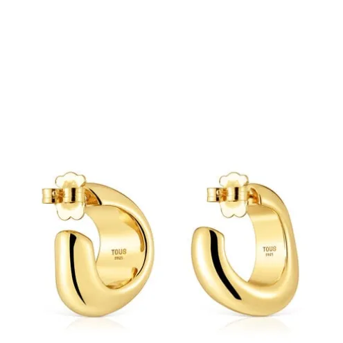 Brincos de argola banhados a ouro de 18 K sobre prata Galia Basics