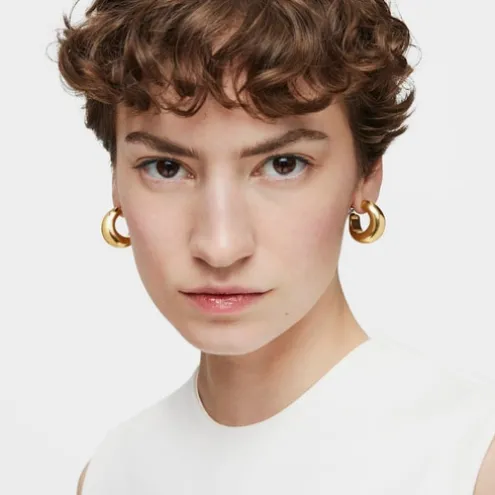 Brincos de argola banhados a ouro de 18 K sobre prata Galia Basics
