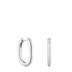 Brincos de argola compridos em prata 22 mm TOUS Basics