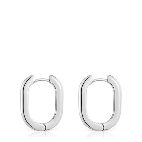 Brincos de argola compridos em prata 22 mm TOUS Basics