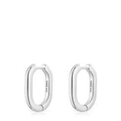 Brincos de argola compridos em prata 22 mm TOUS Basics