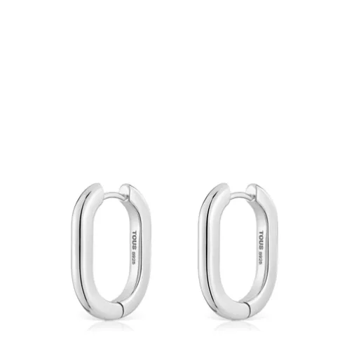 Brincos de argola compridos em prata 22 mm TOUS Basics