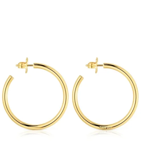 Brincos de argola compridos banhados a ouro de 18 K sobre prata 38 mm Basics