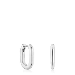 Brincos de argola curtos em prata 18,2 mm TOUS Basics