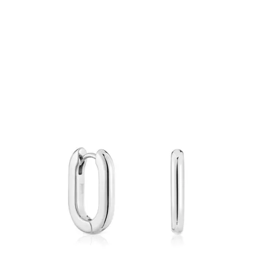 Brincos de argola curtos em prata 18,2 mm TOUS Basics