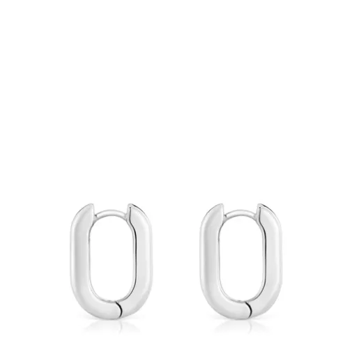 Brincos de argola curtos em prata 18,2 mm TOUS Basics