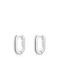 Brincos de argola curtos em prata 18,2 mm TOUS Basics