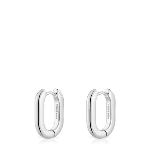 Brincos de argola curtos em prata 18,2 mm TOUS Basics