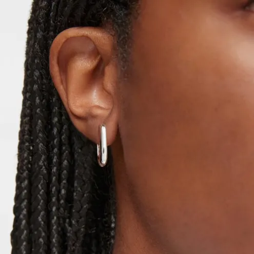 Brincos de argola curtos em prata 18,2 mm TOUS Basics