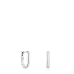 Brincos de argola curtos em prata 12 mm TOUS Basics