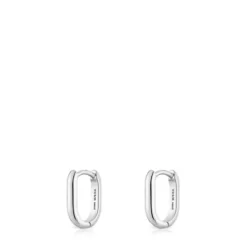 Brincos de argola curtos em prata 12 mm TOUS Basics