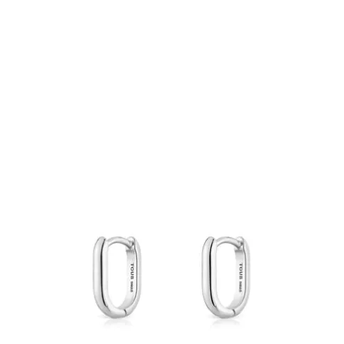 Brincos de argola curtos em prata 12 mm TOUS Basics