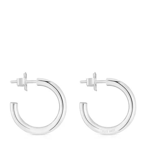 Brincos de argola curtos em prata 15 mm TOUS Basics