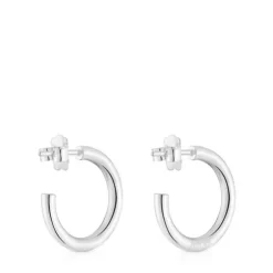 Brincos de argola curtos em prata 15 mm TOUS Basics