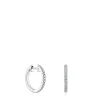 Brincos de argola curtos em ouro branco com diamantes 11 mm Les Classiques