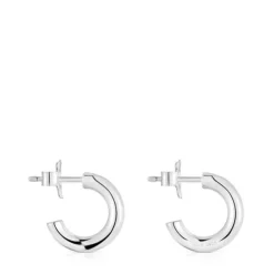 Brincos de argola curtos em prata 8 mm TOUS Basics