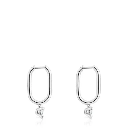 Brincos de argola em platina com diamantes criados em laboratório 0,36 ct TOUS Shine LGD