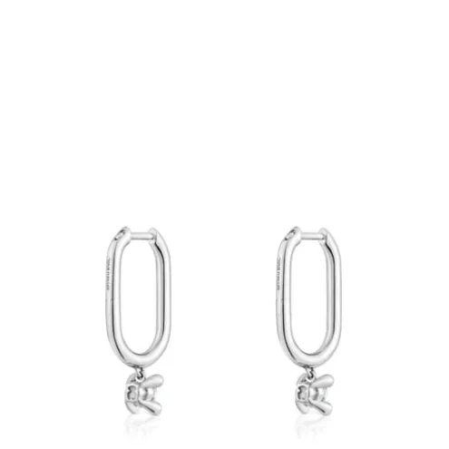 Brincos de argola em platina com diamantes criados em laboratório 0,36 ct TOUS Shine LGD