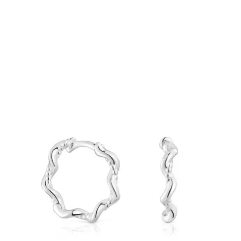 Brincos de argola em prata 10 mm Twisted