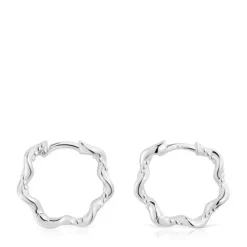 Brincos de argola em prata 10 mm Twisted