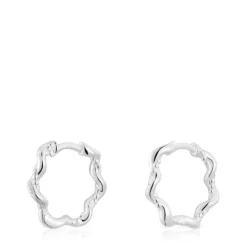Brincos de argola em prata 10 mm Twisted
