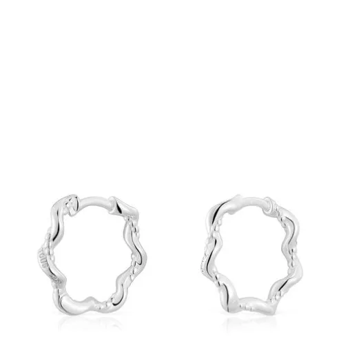 Brincos de argola em prata 10 mm Twisted