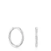 Brincos de argola em prata 12 mm Twisted