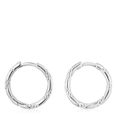 Brincos de argola em prata 12 mm Twisted