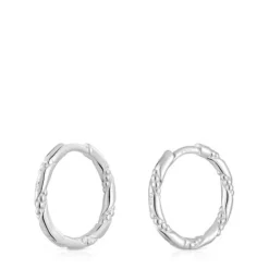 Brincos de argola em prata 12 mm Twisted