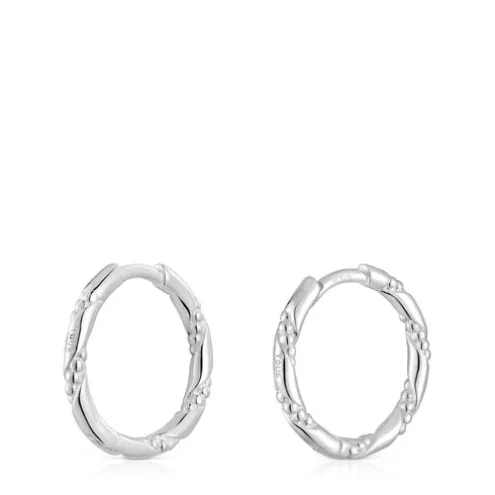 Brincos de argola em prata 12 mm Twisted