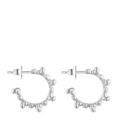 Brincos de argola em prata 12 mm Bold Bear