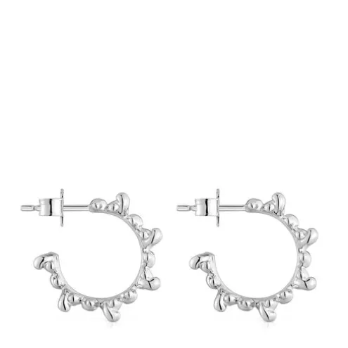 Brincos de argola em prata 12 mm Bold Bear