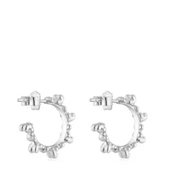 Brincos de argola em prata 12 mm Bold Bear