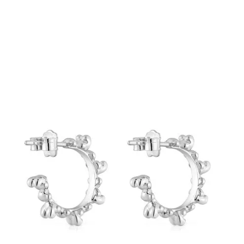 Brincos de argola em prata 12 mm Bold Bear