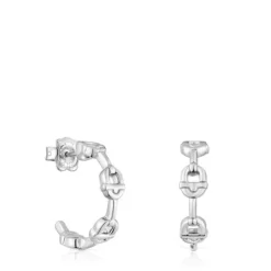 Brincos de argola logo em prata 17,4 mm TOUS MANIFESTO