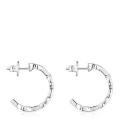 Brincos de argola logo em prata 17,4 mm TOUS MANIFESTO
