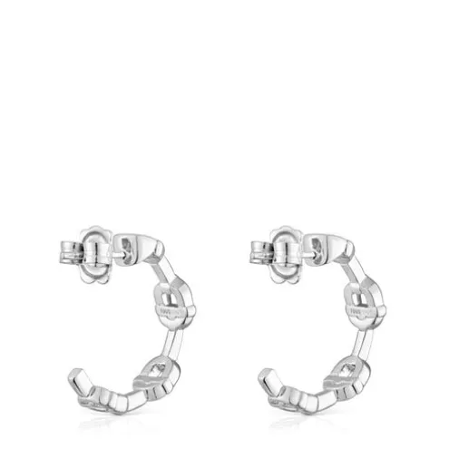 Brincos de argola logo em prata 17,4 mm TOUS MANIFESTO