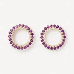 Brincos em ouro com diamantes e ametistas TOUS ATELIER
