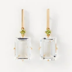Brincos em ouro com peridoto e cristal de rocha TOUS ATELIER