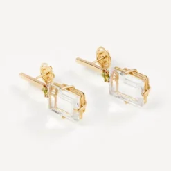 Brincos em ouro com peridoto e cristal de rocha TOUS ATELIER