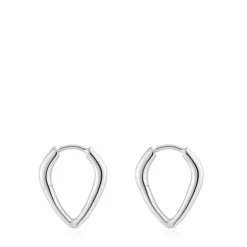 Brincos em prata curtos com argola espinho Basics