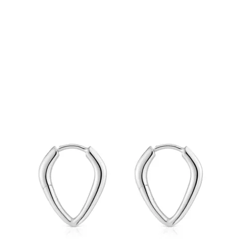 Brincos em prata curtos com argola espinho Basics